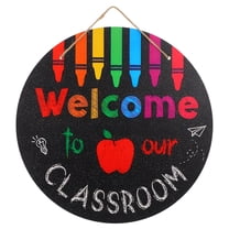 FELTECHELECTR Welcome Back to School Sign Classroom Door Signs Black 1Set