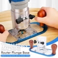 thumbnail image 4 of Trimming Router Base, Router Plunge Base Log Wood Handles Large Dust Outlet Labor Saving  for 65mm Woodworking Trimmer, 4 of 7