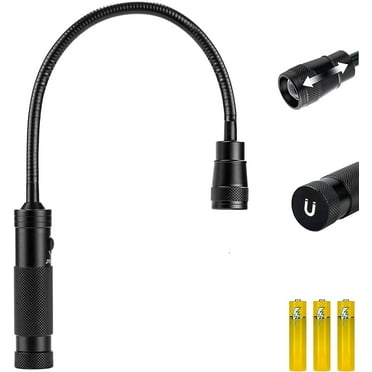 LED Work Light, 500 Lumen Flexible Gooseneck Flashlight with Magnetic Base, Adjustable Zoomable Grill Light, Job Site Light