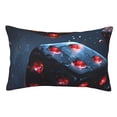 thumbnail image 1 of Fotbe Cosmic Red Sparkle Dice Funda de Almohada Decorativa Estilo Occidental, Lujo en Algodón, Fundas para Almohadas King, Cojín Estampado para Decoración del Hogar-14"x20", 1 of 6