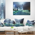 thumbnail image 3 of Designart Night Pathway in Modern City - Cityscape Art Throw Pillow - 18x18, 3 of 4