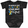 thumbnail image 3 of Inktastic My Sister is Just Down Right Perfect Down Syndrome Awareness Ribbon Boys or Girls Baby Bodysuit, 3 of 5