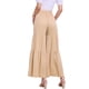 thumbnail image 3 of Pantalones Boho para Mujer INSPIRE CHIC con Cintura Alta Elástica y Volantes, Pantalones Palazzo de Pierna Ancha Chic en Color Caqui Claro, 3 of 6
