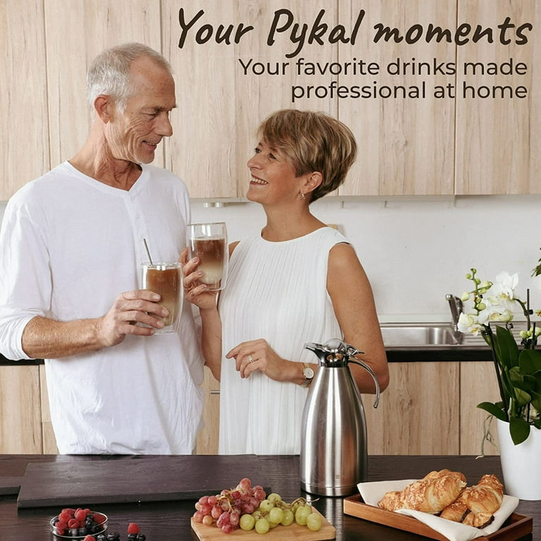 Pykal Brushed Stainless Steel Thermal Coffee Carafe Vacuum Commercial Grade