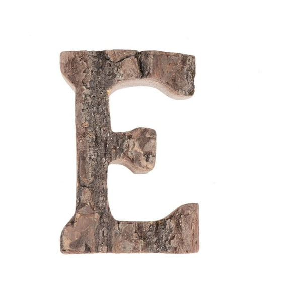 MUSEYA 1Pc Retro Wooden Letter Decoration Tree Bark Ornament for DIY Home Crafts
