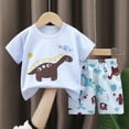 thumbnail image 2 of UAYOTSE Adorable Unisex Toddler Kids Jammies Set Short Sleeve T-Shirt Comfortable Shorts Sleepwear Homewear for Spring Summer Daily Outfits,Sizes 12-18 Months, 2 of 4