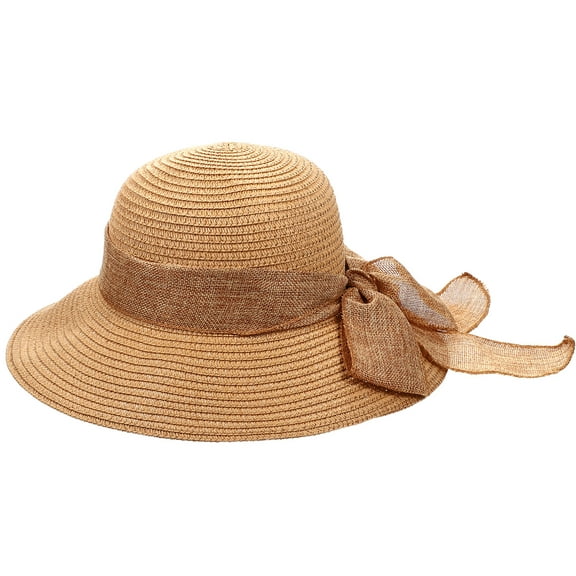 HOMEMAXS  Sun Visor Straw Caps Protector Foldable Sombrero Miss Khaki
