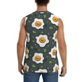 thumbnail image 4 of Goofa Cute Poached Eggs Printed Men's Sleeveless T-Shirt - Athletic Gym Workout Tank Top for Men - Moisture-Wicking, UPF 30+ Quick-Dry Muscle Tee-X-Large, 4 of 8