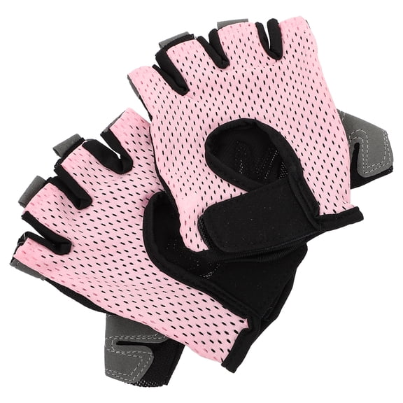 Half-finger Gloves Protective for Sports Cycling Nylon Breathable Mittens Fitness Riding Pink