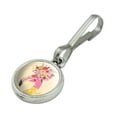 thumbnail image 2 of Pretty Pink Flamingo Flowers Antiqued Charm Clothes Purse Suitcase Backpack Zipper Pull Aid, 2 of 5