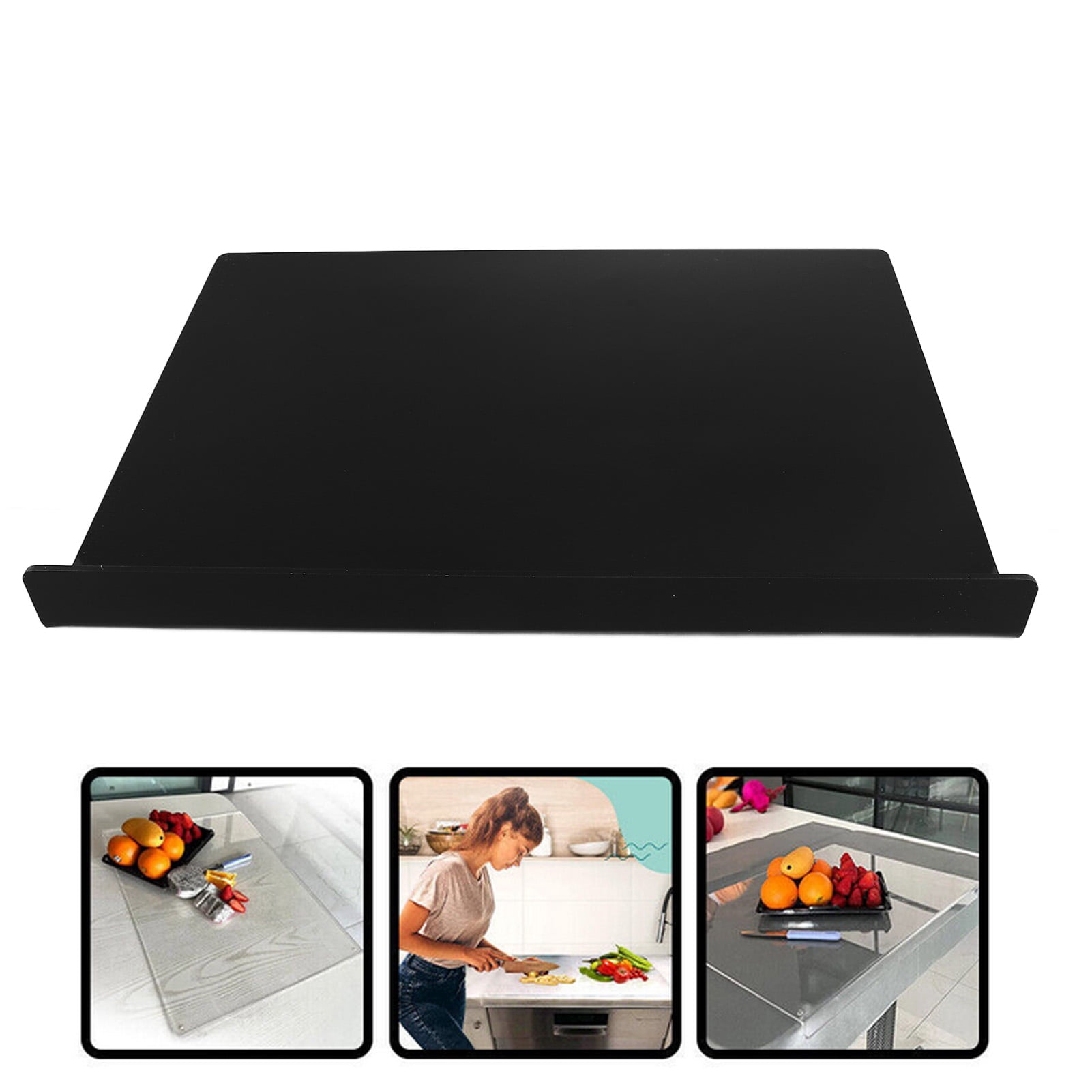 YAHHU Clear Acrylic Cutting Board with Counter Lip, 13.4 x 9.8 inches (34 x 25 cm), Transparent Chopping Board for Bread, Meat, Veggies & Fruits, Kitchen Essential Gadgets