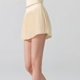 thumbnail image 5 of felwors Women's Pleated Active Skort with Built-in Shorts - High Waisted Tennis Skirt for Golf, Running, Workout (Light Yellow, M), 5 of 6