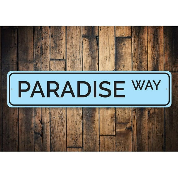 Paradise Way Novelty Sign, Metal Wall Decor - 4x18 inches