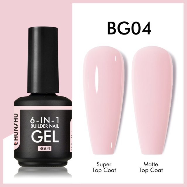 CHUNSHU-esmalte de Gel UV 6 en 1, extensión en una botella, constructor de Gel para uñas, capa Base de goma, arte de uñas semipermanente, autonivelante, 15ML