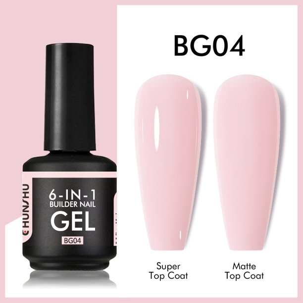 CHUNSHU-esmalte de Gel UV 6 en 1, extensión en una botella, constructor de Gel para uñas, capa Base de goma, arte de uñas semipermanente, autonivelante, 15ML