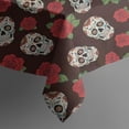 thumbnail image 5 of Brown Skull Rose Pattern Square Tablecloth,Waterproof Square Table Cover,Wipeable Spillproof Washable Table Cover for Home Kitchen Party Decor 60"x60"(152x152cm), 5 of 6