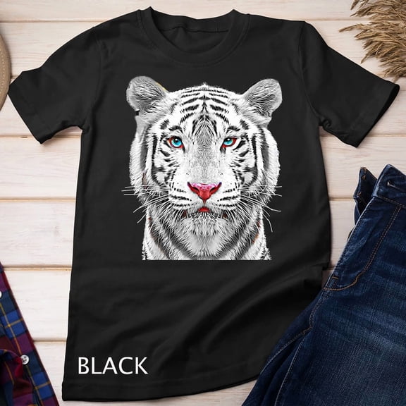 Siberian White Bengal Tiger Animal Nature Wildlife Art Graphic Tee,for men and women up to 5XL