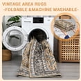 thumbnail image 4 of 8" x10" Washable Area Rug - Persian Boho Vintage Design, Ultra-Thin Foldable Low Pile Rug, Non-Shedding Pet & Kid Friendly for Bedroom, Dining Room, Home Office, Camel, 4 of 7