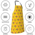 thumbnail image 5 of Goofa Mardi Gras Crayfish and Fleur de lis Printed Waterproof Apron 33" Chef Aprons for Men Heavy Duty Chemical Work Apron Adjustable Bib Apron, 5 of 9