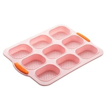 Kaireo Kitchen Silicone 9-Grid Oval Baguette Cake French Small Bread Baking Tray Mold,Non-Stick Baking Utility Tool for Home Baking Oven Safe for Desserts and Small Breads