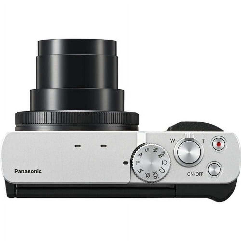 Panasonic TZ99 / ZS99 Point and Shoot Compact Travel Digital Camera (Silver) (DC-TZ99E-S) + 64GB Memory Card + DMW-BLG10 Battery + Camera Bag + Flexible Tripod + USB-C Cable + Cleaning Kit + More
