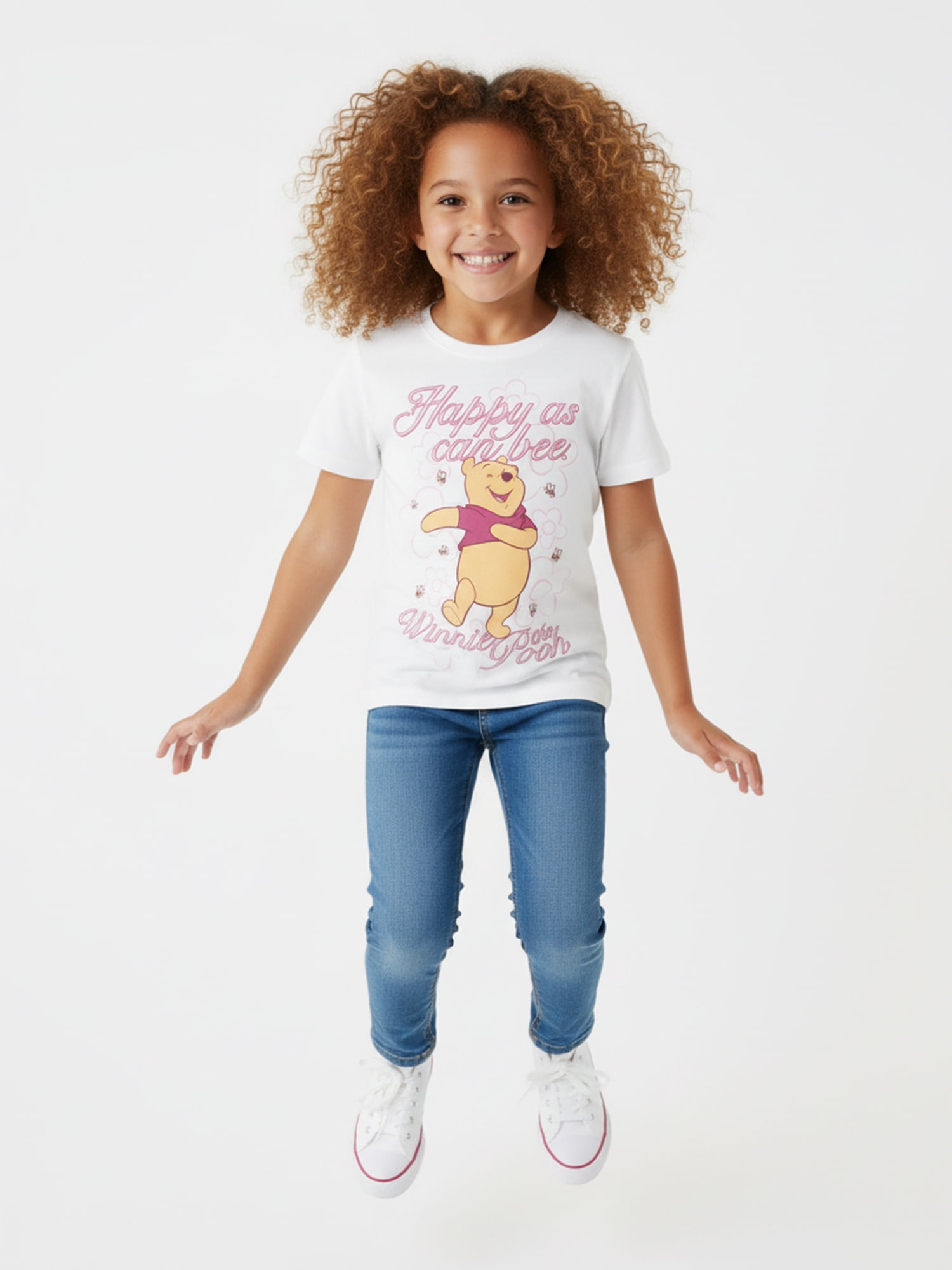 Disney Winnie the Pooh Girls Short Sleeve Graphic T-Shirt, Sizes 4-16