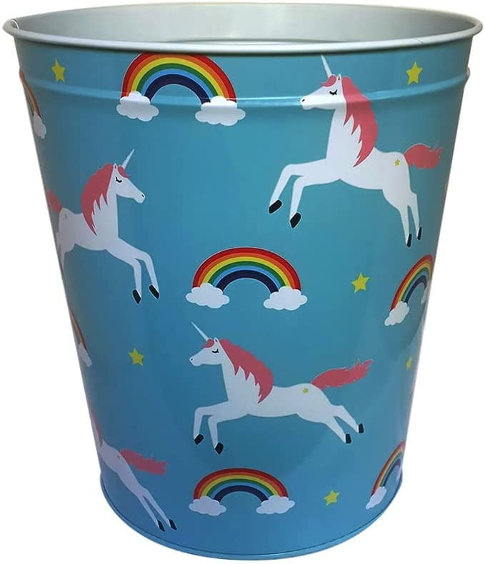 Unicorn Rainbow Trash Can for Girls Bedroom Waste Basket Bin Kids Bath Bathroom