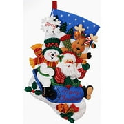 Sledding Friends w/ Musical Chip Stocking Felt Applique Kit