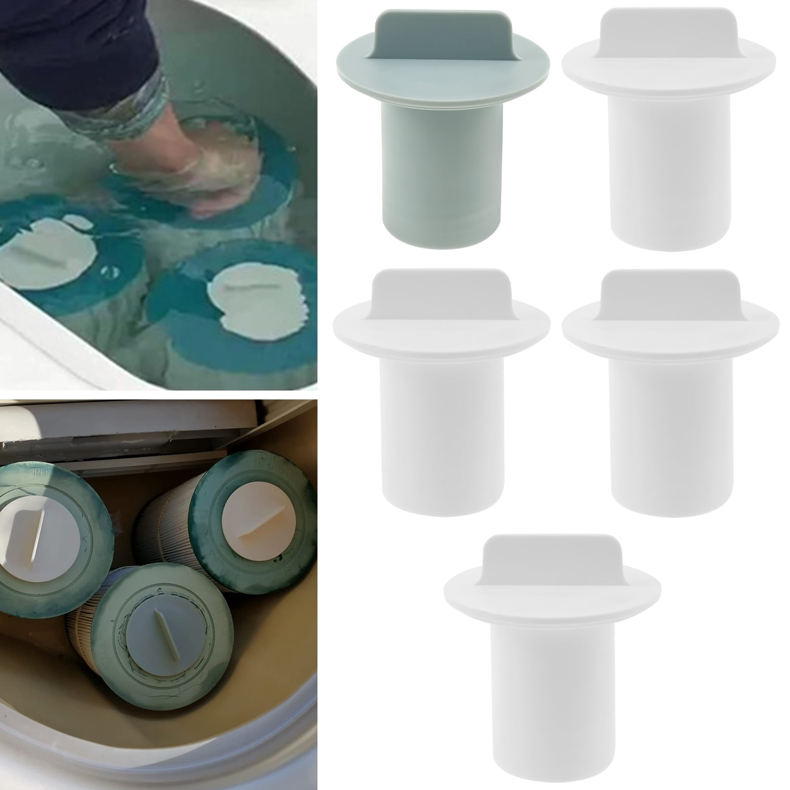 5Pcs Hot Tub Filter Standpipe Caps Replacement Parts for Hot Tub Filter Standpipe in White