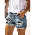 thumbnail image 2 of Women Mid Rise Distressed Cuffed Rolled Hem Casual Denim Jeans Shorts, 2 of 4