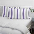 thumbnail image 4 of Purple Grey Striped Standard Pillow Covers, Minimalist Farmhouse Stripe Soft Breathable Throw Pillow Cases with Invisible Zipper, Decorative Pillowcase Pillows Protectors for Sofa Bed Chair 20"x26", 4 of 9