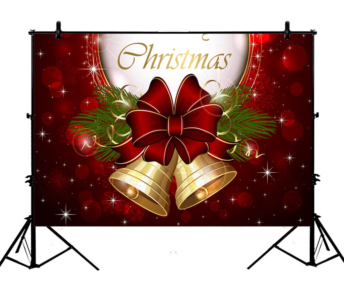 GCKG 7x5ft Merry Christmas Photography Backdrop,Merry Christmas Polyester Photography Backdrop Studio Photo Props Background