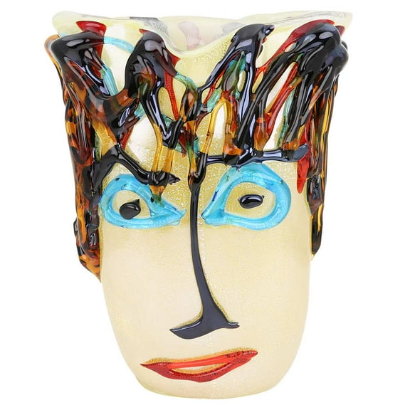 GlassOfVenice Murano Glass Picasso Head Vase - Tall