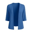 thumbnail image 4 of Women's Stretch Shirt Cardigan Baeitkot Women's Solid Color Casual Imitation Stretch Shirt Cardigan Blue L, 4 of 7