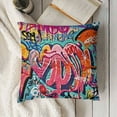 thumbnail image 3 of YINGXI Throw Pillow Cushion Case, Street Culture Wall Image, Modern Accent Double-Sided Digital Printing, Pink Red 22x22in, 3 of 5