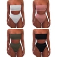 thumbnail image 5 of Clearance High Waist Bikini Swimwear Women Swimsuit High Leg Bandeau Bikinis Set Swimming for Bathing Suit Woman Swimsuits, 5 of 7