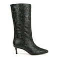 thumbnail image 2 of Franco Sarto Women's Black Embossed A-Amari Mid Calf Boots 7.5M, 2 of 5