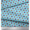 thumbnail image 3 of Soimoi Blue Rayon Crepe Fabric Colorful Dots Print Fabric by Yard 46 Inch Wide, 3 of 3