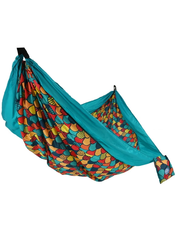 Equip Nylon Portable Camping Travel Hammock, One Person Collage Play/Scales, Size 116" L x 59" W x .1"