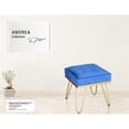 thumbnail image 4 of Jessar - Velvet Ottoman/Footstool with Metal Base, 15.7" x 15.7" x 17.3", Blue, 4 of 4
