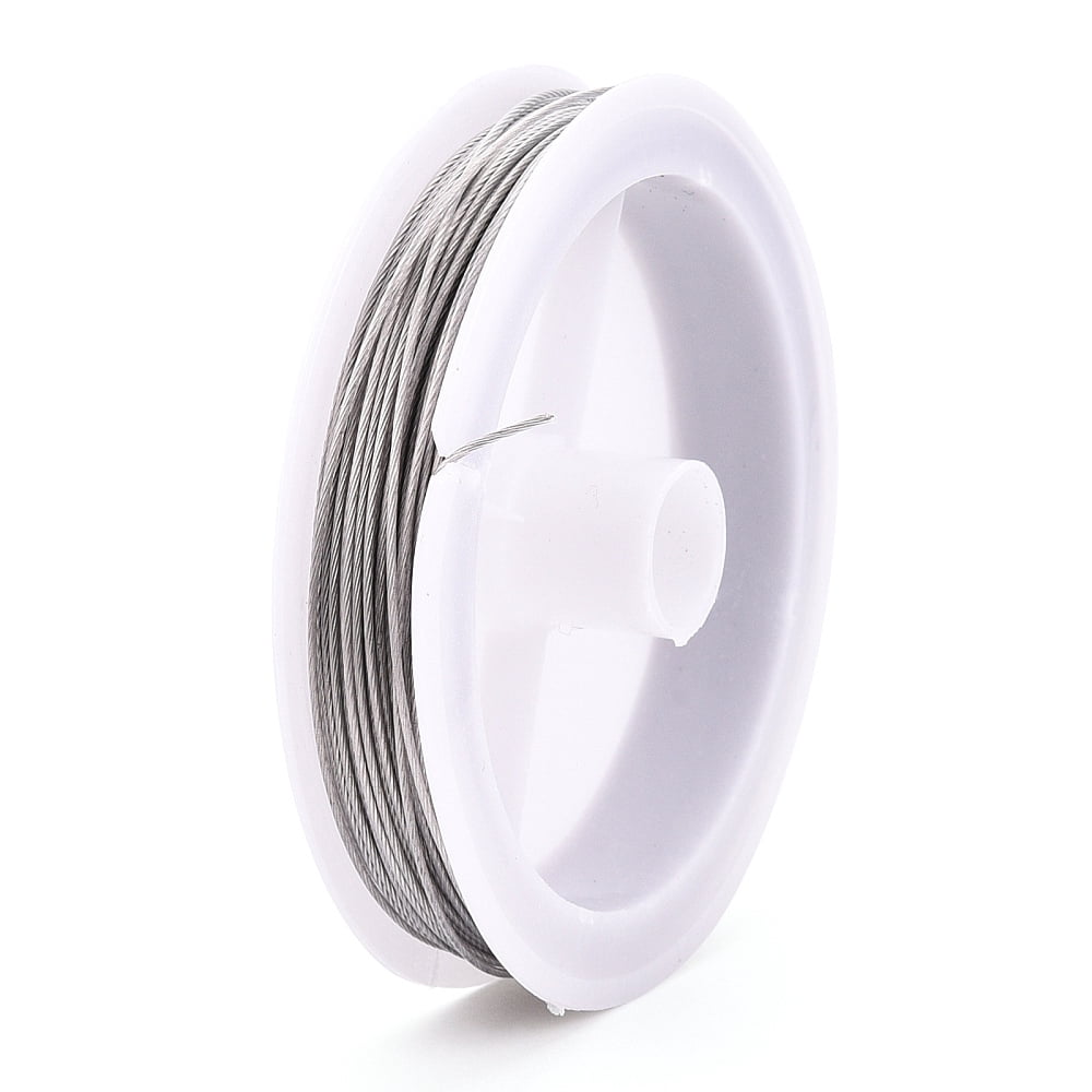 1group Tiger Tail Wire Nylon-coated Stainless Steel Original color Raw 20 Gauge(0.8mm) about 59.05 Feet(18m)/roll 10 rolls/group