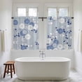 thumbnail image 4 of Blue White Floral Tier Curtains 54 Inch Length, Spring Botanical Leaves Farmhouse Cafe Short Curtains for Bathroom Over Sink, Small Kitchen Curtain Light Filtering Tiered Drapes 2 Panels 27.5"Wx54"L, 4 of 8