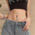 thumbnail image 2 of 1pc Fake Belly Button Ring Fake Clip On Belly Piercing Non Piercing Navel Ring, 2 of 4