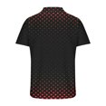 thumbnail image 4 of WREESH Men's Polka Dot Henley Shirts Casual Fashion Business Short Sleeve Shirt with Printed Athletic Top for Playful Style Red, 4 of 5