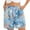 Blue, variant on Women's Casual Summer Graphic Print Shorts Elastic Waist with Pockets Beach Vacation Everyday Wear Bottoms