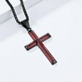 thumbnail image 6 of Cross Necklace for Men, Silver Gold Black Stainless Steel Cross Enamel Craft Minimalist Faith Cross Jewelry Mens Cross Pendant 24 Inch, 6 of 6