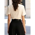 thumbnail image 4 of Women's Short Sleeve Cowl Neck Dressy Shirts Clothes Outfits Tops for Casual Summer Color XL, 4 of 7