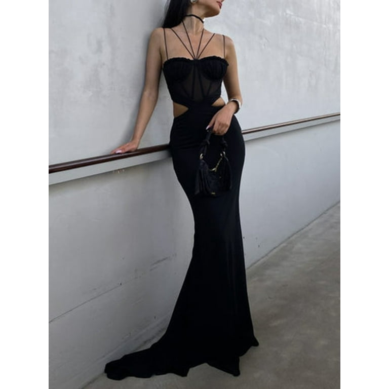 Halter Sleeveless Slim Evening Dress Halter Sleeveless Slim Evening Dress