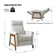 thumbnail image 5 of Farmhouse Power Recliner Chair Linen Fabric Set of 2 with USB and Solid Wood Legs for Living Room Nursery Stripe, 5 of 6