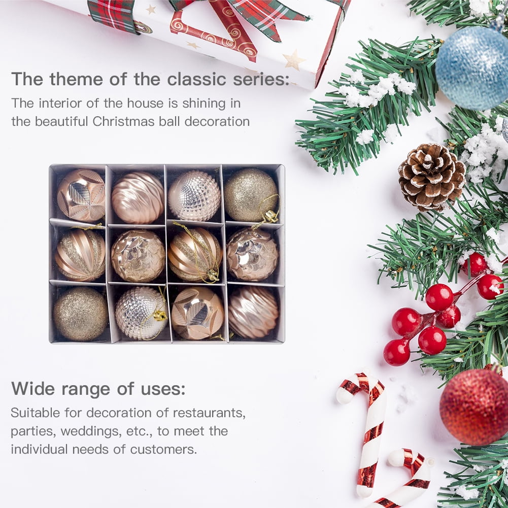 Kepooman Holiday Ball Shatterproof Hanging Tree Ornament Set Holiday Tree Ornaments12Pcs Holiday Ball Decoration Set, Gold Kepooman Holiday Ball Shatterproof Hanging Tree Ornament Set Holiday Tree Ornaments12Pcs Holiday Ball Decoration Set, Gold